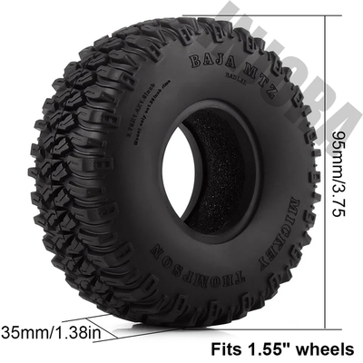 CRAW18111 INJORA 1.55" 95*35mm Soft Rubber Tires (T2020)