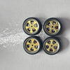 HotWheels 1/64 Custom Alloy Wheels And Rubber Tires - Gold