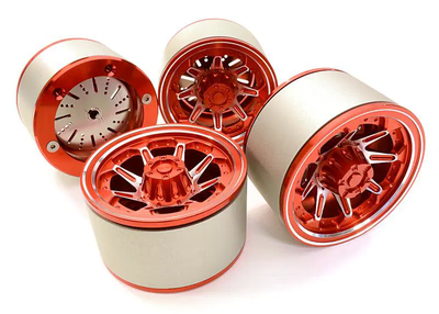 INTC26618RED 2.2 Size Billet Machined Alloy 8D Spoke Wheel(4)High Mass Type