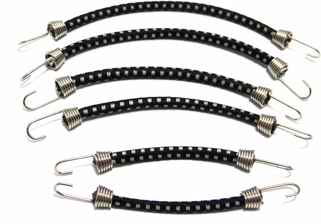 HRACC468C01 - 1:10 Scale elastic cord Set (6) Black W/ White