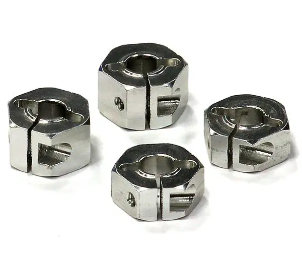 INTT8677SILVER Billet Machined Hex Wheel Hubs 1/10 2WD