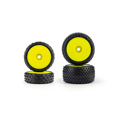 PRO1035512 Pro-Line Racing 1/24 Wedge Front and Prism Rear Carpet Tires Mounted 7mm, Yellow (4): Losi Micro-B