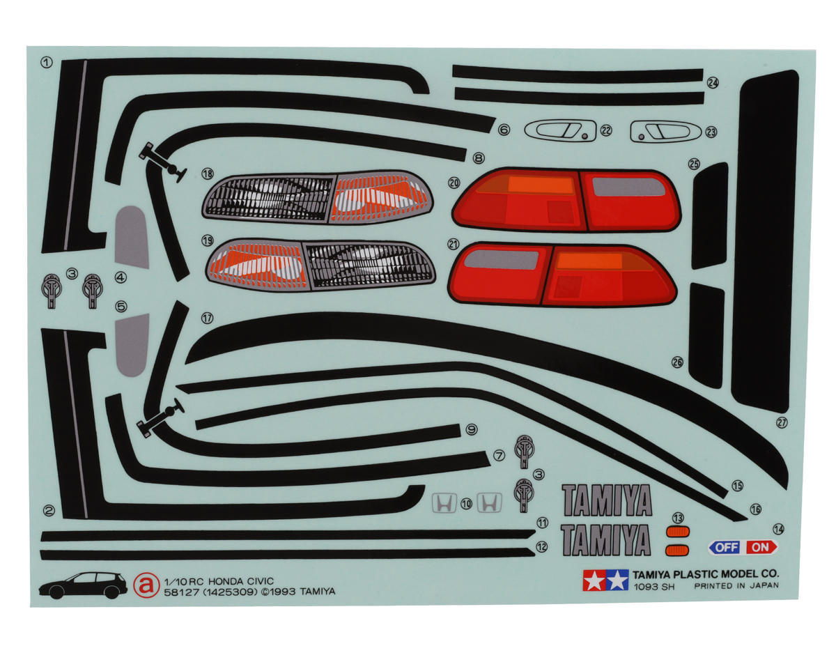 TAM51421 Tamiya Castrol Honda Civic VTi Body Set (Clear)