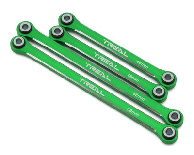 TLHTTRX-4M-40 TREAL TRX4M Upper Links Set (4pcs) Aluminum 7075 Upper Chassis 4-Links Upgrades 1/18 Scale-Green