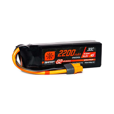 SPMX224S30 14.8V 2200mAh 4S 30C Smart G2 LiPo Battery: IC3