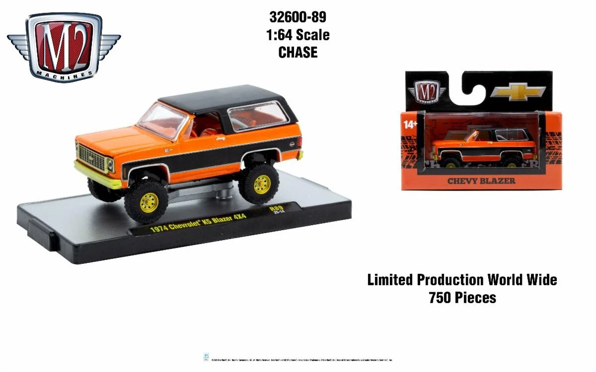 M2Machines 32600-89 1:64th Scale 1974 Chevrolet K5 Blazer - CHASE!