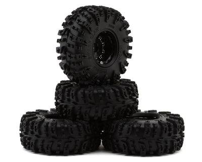 YQW-1305BK-1319_A Injora 1.3" Deep Dish Aluminum Micro Crawler Beadlock Wheels w/Swamp Claw Tires (S5)