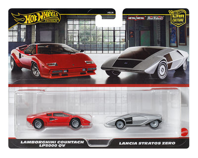 HWJBL02  1:64 Car Culture Premium 2 Pack Lamborghini Countach & Lancia Stratos Zero