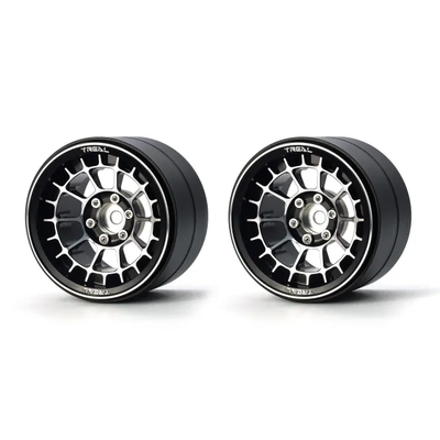X002YF7CH9 Treal Aluminium 2.2 Beadlock Wheels Rims(2)pcs Fit RC Crawler Mud Truck 2.2 Tires for Ryft Wraith RR10 -Type A-Black