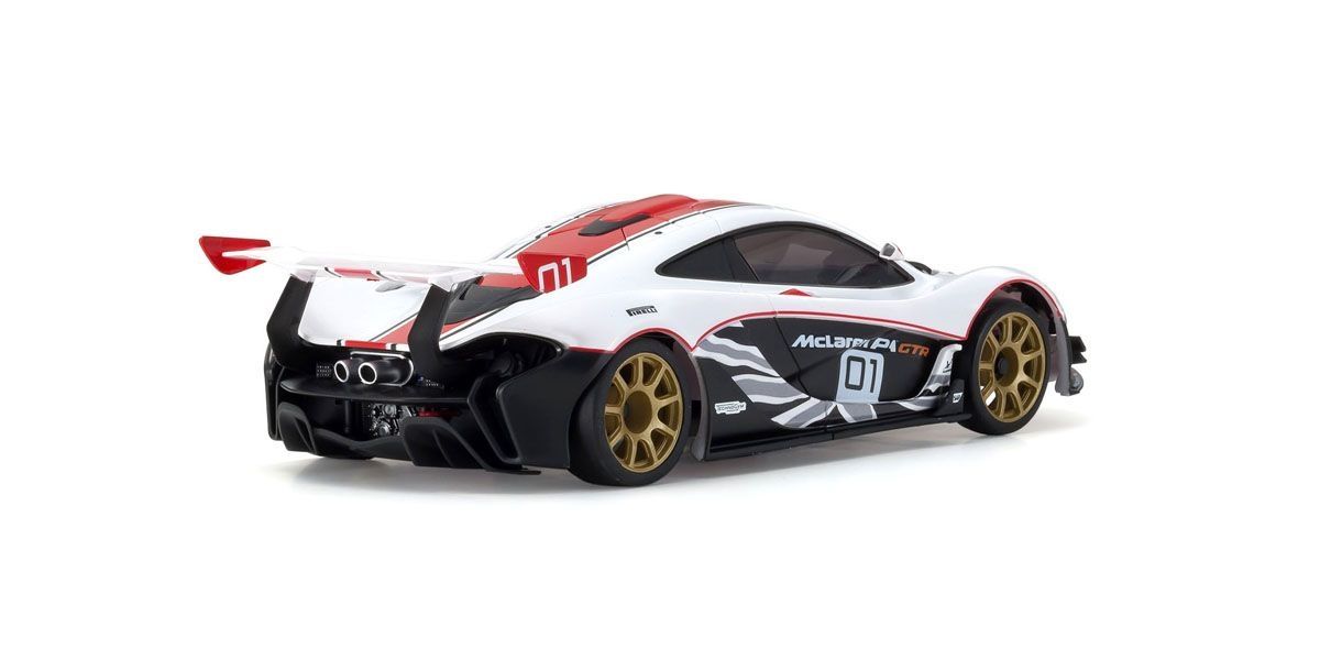 KYO32324WR 1/28 Mini-Z McLaren P1 GTR RWD On-Road Touring Car RTR, White/Red
