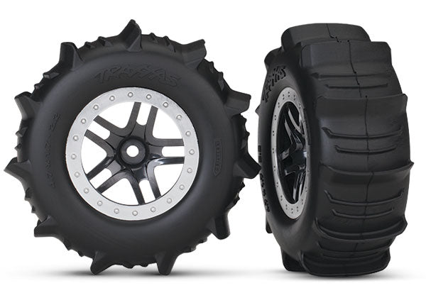 5891 SCT Paddle Tires (Black Wheel/Chrome Beadlock)