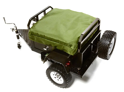 INTC27994BLACK Alloy Realistic Model Camping Trailer w/Roof Top Tent 1/10