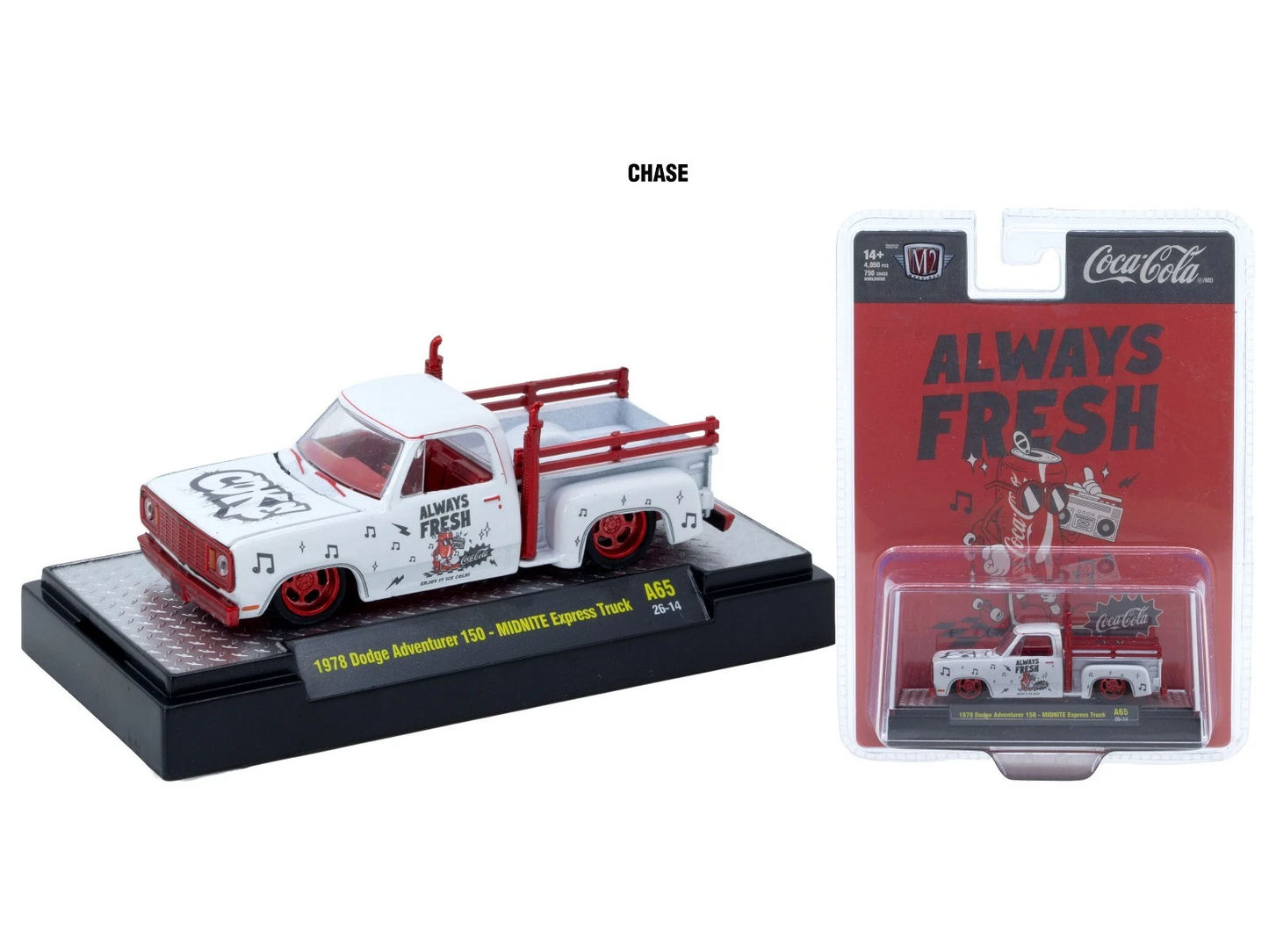 M2Machines 52500-A65 1:64th Scale Coca-Cola 1978 Dodge Adventurer 150 MIDNITE Express Truck **CHASE**