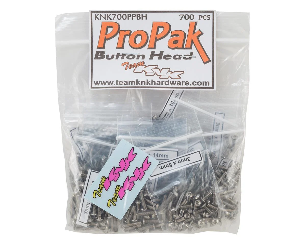 KNK700PPBH Team KNK Button Head Pro Pak Stainless Screw Kit (700)
