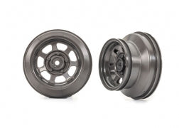 10472  Wheels, dirt oval, graphite gray, dual profile (2.2” outer, 3.0” inner) (2) (4WD front/rear, 2WD rear only)