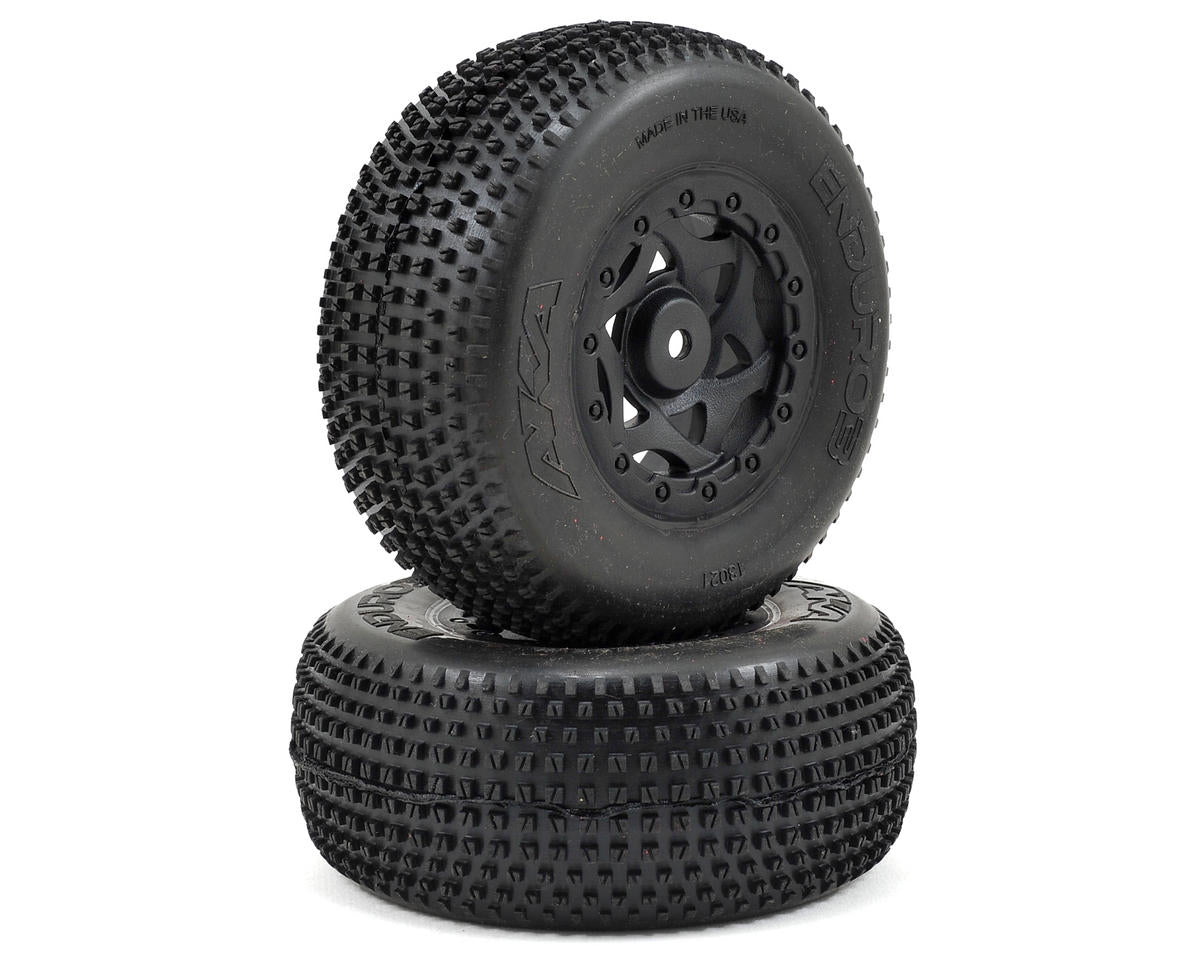 AKA13021SRE Enduro 3 Wide SC Pre-Mounted Tires (TEN-SCTE) (2) (Black) w/12mm Hex
