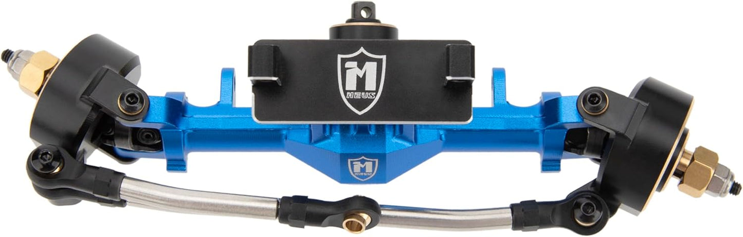 MEUS Racing Isokinetic 3-Section CVD Front and Rear Axles Maximum Steering Angle 52° Wider +5MM for TRX4M Upgrade 1/18 RC Crawler Car (Anodized Blue)