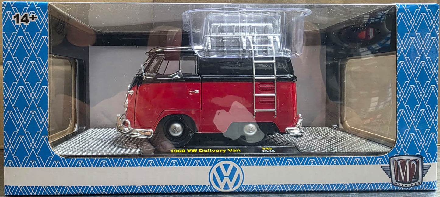 M2 Machines 40300-S43 1960 Volkswagen Delivery Short Van Custom Red