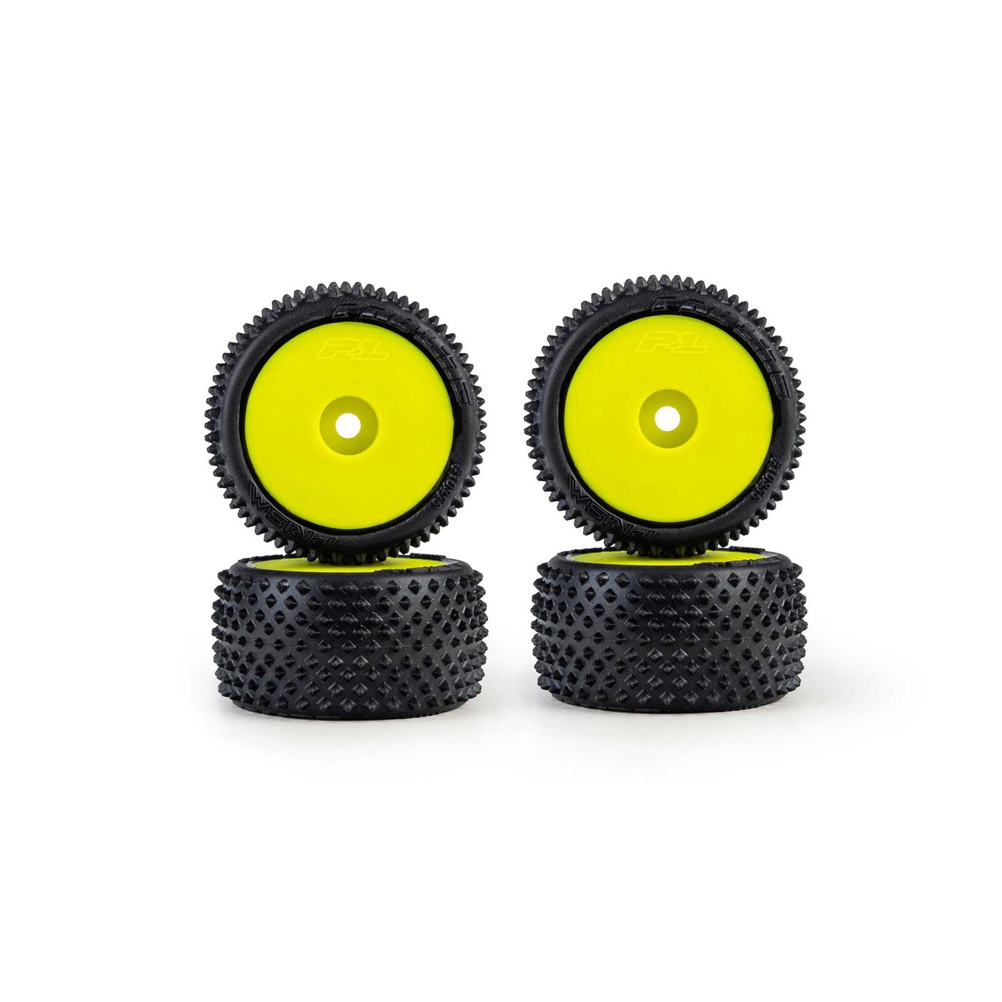 PRO1035612 Pro-Line Racing 1/28 Prism Front/Rear Carpet Tires Mounted 7mm, Yellow (4): Losi Micro-T