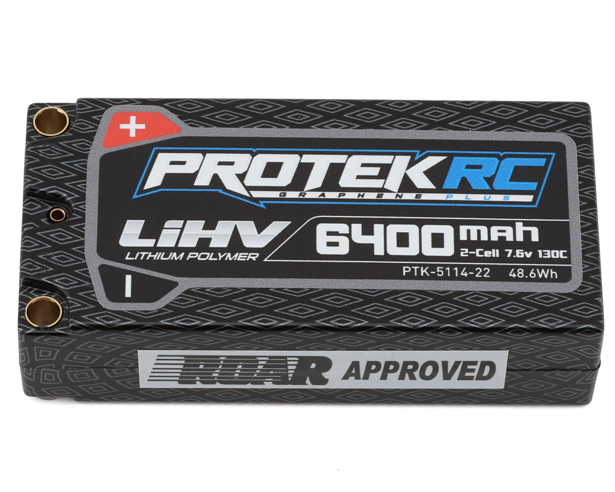 PTK511422 2S ProTek RC 2S 130C Low IR Si-Graphene + HV Shorty LiPo Battery (7.6V/6400mAh) w/5mm Connectors