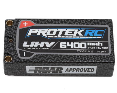 PTK511422 2S ProTek RC 2S 130C Low IR Si-Graphene + HV Shorty LiPo Battery (7.6V/6400mAh) w/5mm Connectors