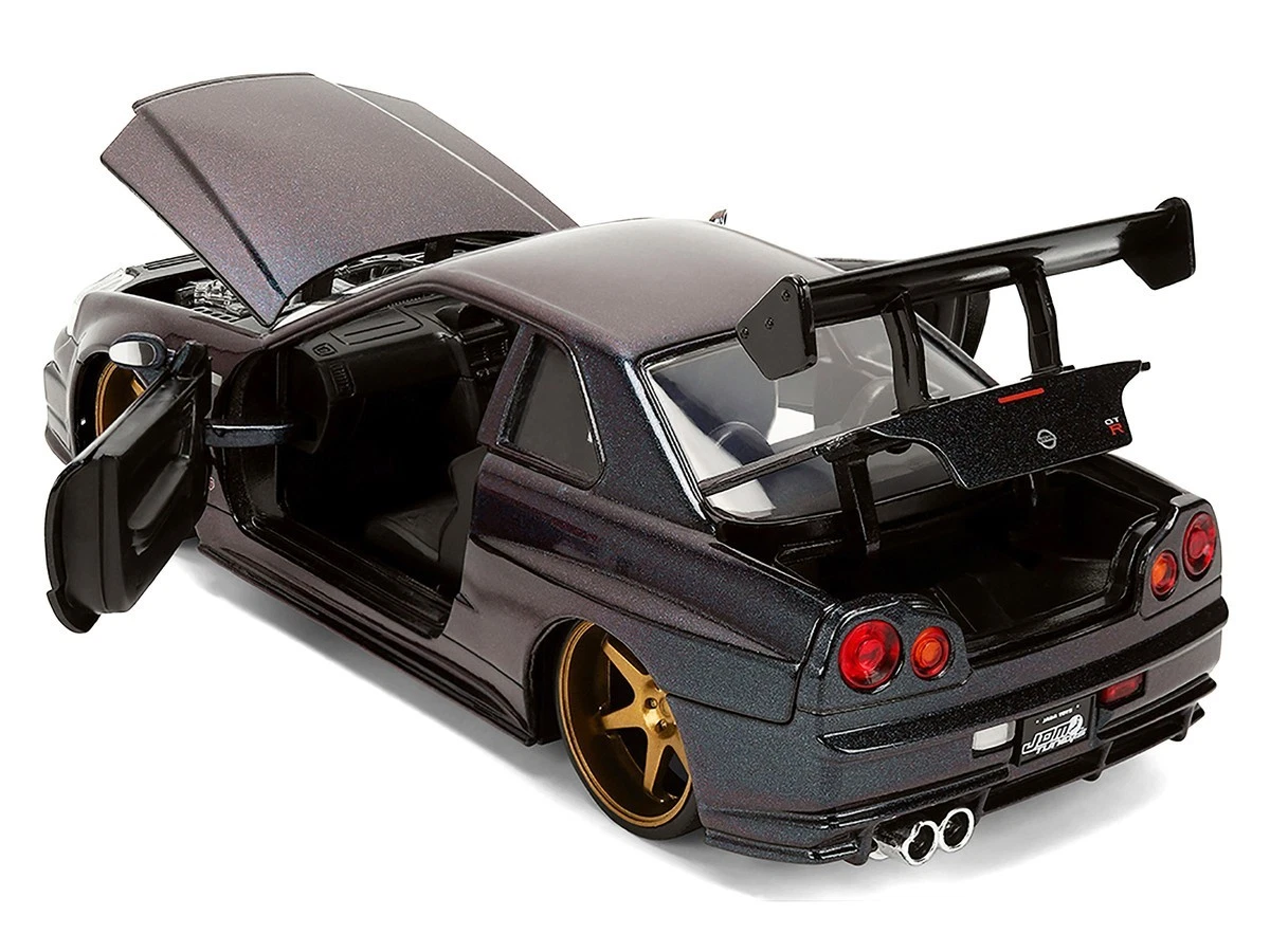 Jada 38056 1:24 1999 Nissan Skyline GT-R (R34) – Dark Metallic Blue – JDM Tuners