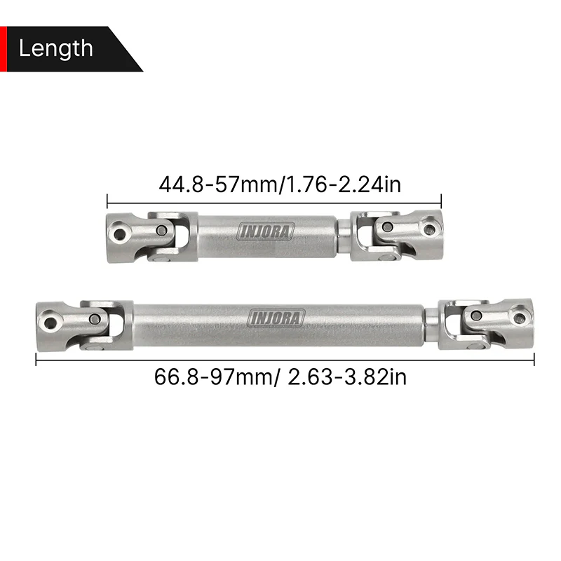 SCX24-153SR INJORA Stainless Steel Drive Shafts with D Shaped Hole for SCX24 Gladiator Power Wagon