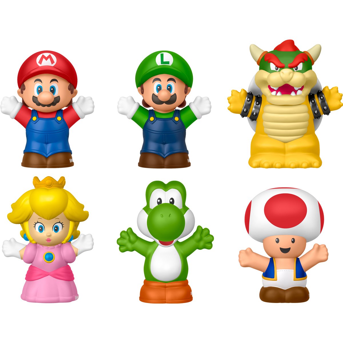 FPJHG63 Fisher Price Super Mario Bros Little People My Mario Mini Figure 6-Pack