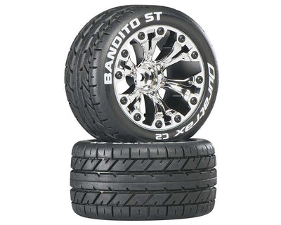 DTXC3545 ST 2.8" Mounted Rear Truck Tires (Chrome) (2) (1/2 Offset) w/12mm Hex