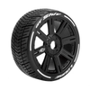 L-T3284SB Louise R/C - MFT GT-Shiv 1/8 GT Tires, 17mm Hex, Soft, Mounted on Black Spoke Rim, Front/Rear (2)