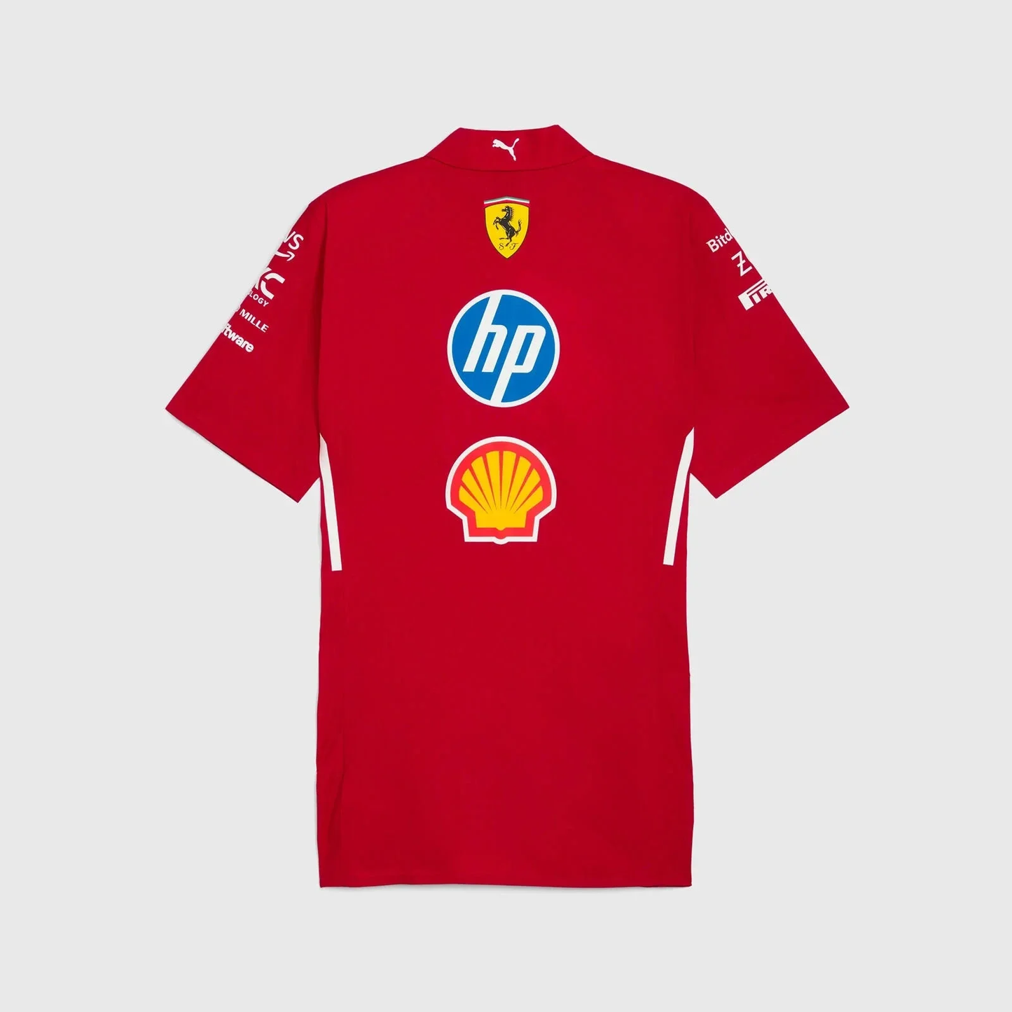 701232807 Scuderia Ferrari F1 2025 Team Button Down Shirt - Dark Cherry