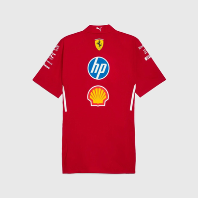 701232807 Scuderia Ferrari F1 2025 Team Button Down Shirt - Dark Cherry