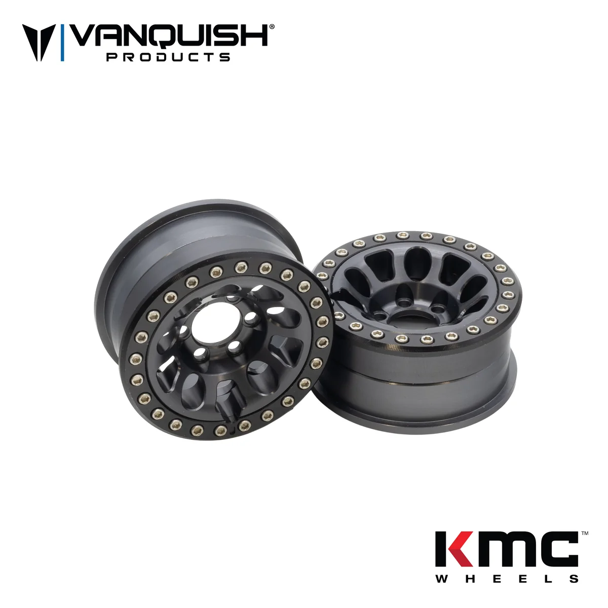 VPS06945 Vanquish Products 1.9" KMC KM241 E25 CNC Aluminum Crawler Beadlock Wheels (Grey)