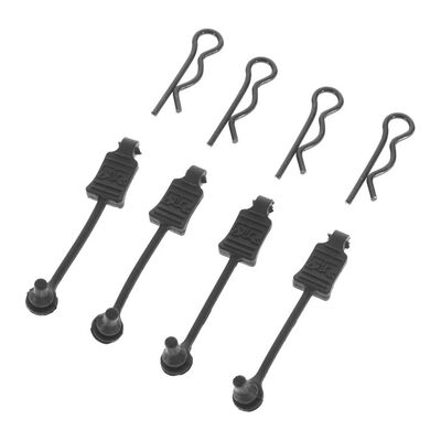 ARAC3447 AR390178 Body Clip Retainer 1/8 Scale Black (4)