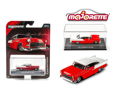 Majorette 8505001013 1:64 Collector Series Wave 3 2025 – 1955 Chevrolet Bel Air – Red White – Solid Pack