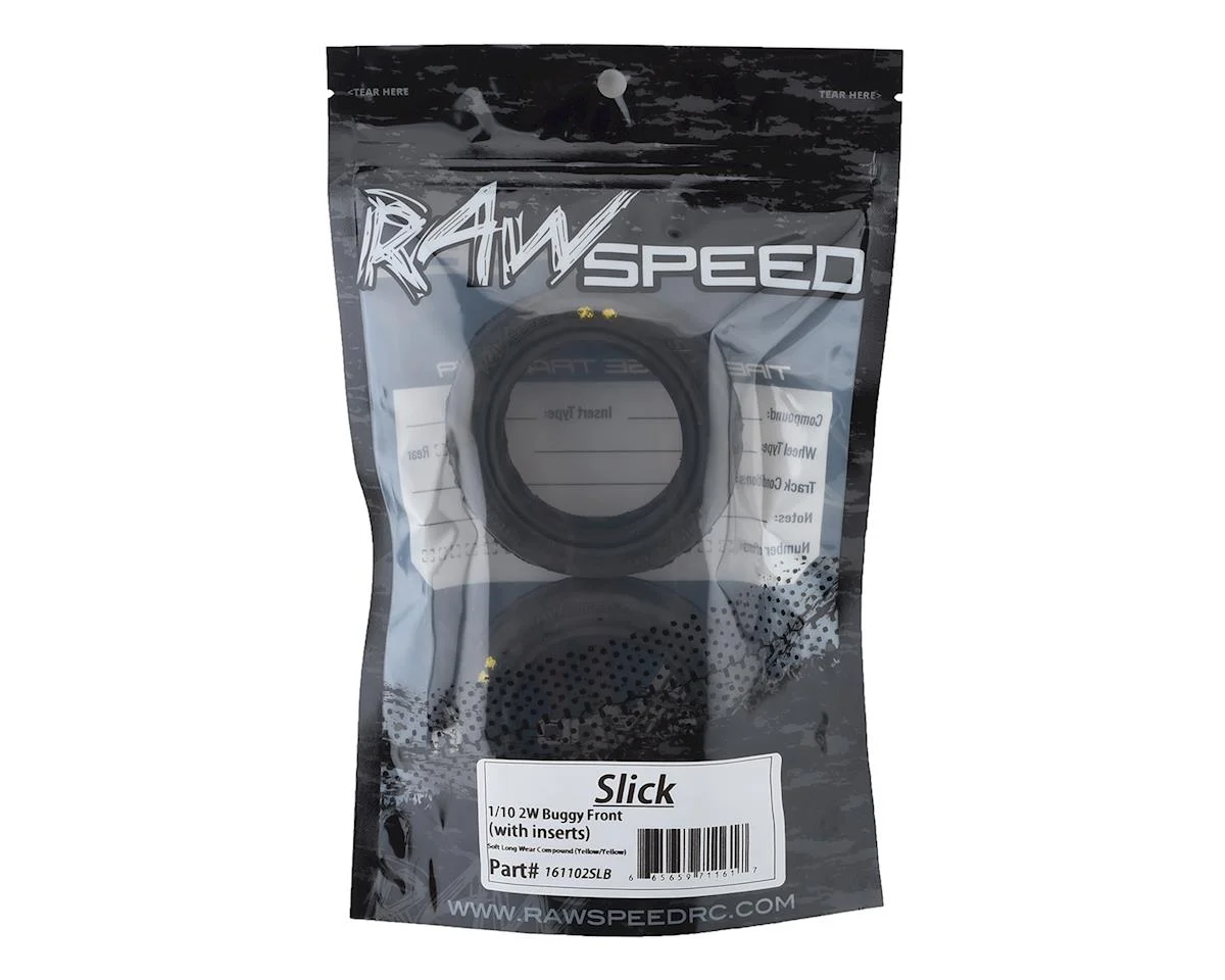 RWS161102SLB Raw Speed RC Slick 2.2" 1/10 2WD Front Buggy Tires (2) (Soft - Long Wear)