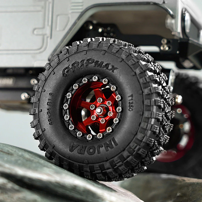 YQW-1313RD INJORA 1.3" Aluminium -5.25mm Offset Wheels for Micro Crawlers (W1313) - RED