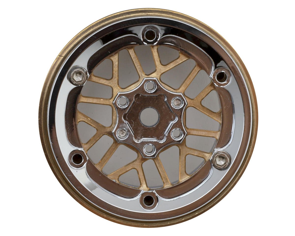 YQW-MW1308SR Injora 1.3" ModuWheel Brass & Aluminum Micro Rock Crawler Beadlock Wheels (43g ea)