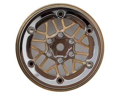 YQW-MW1308SR Injora 1.3" ModuWheel Brass & Aluminum Micro Rock Crawler Beadlock Wheels (43g ea)