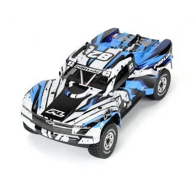 PRO367520 1/16 Limited Edition 2019 Chevy Silverado Trophy Truck Body for ARRMA MOJAVE GROM, Strike (Blue/White)