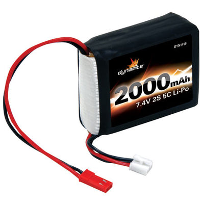 DYN1419 7.4V 2000mAh 2S 5C LiPo Receiver Pack: 1/8