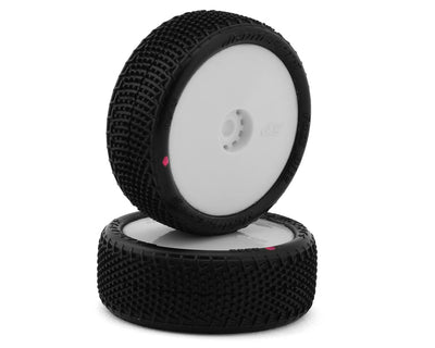 JCO4085-1211 Mini-B Fuzz Bite Pre-Mounted Front Tires (White) (2) (Pink)
