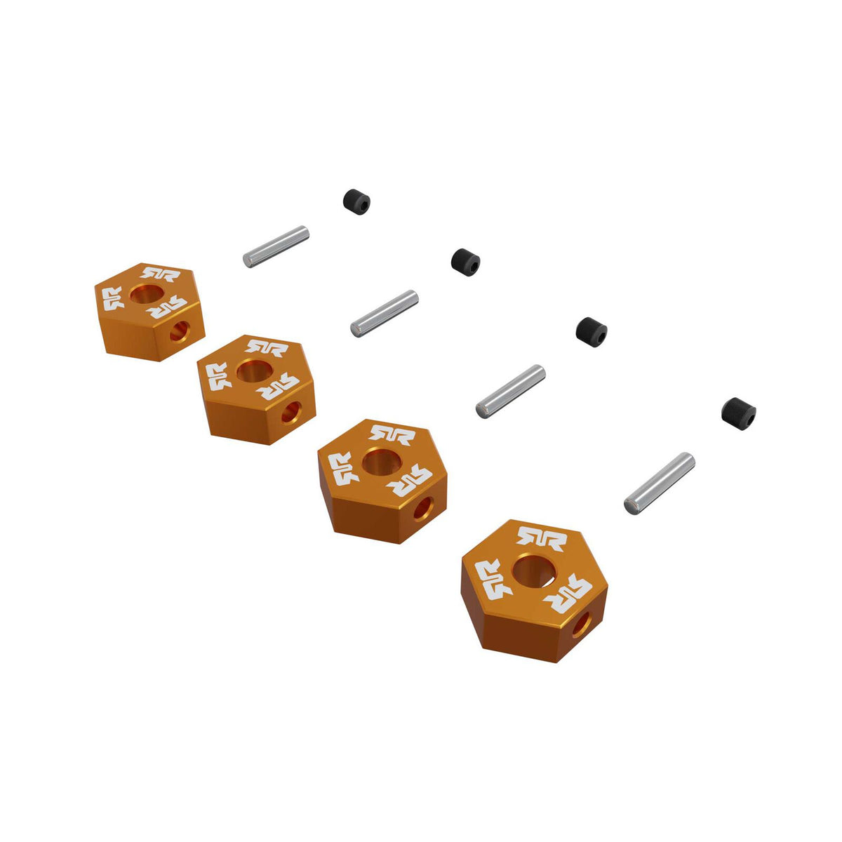 ARA-3120 ARRMA 12mm Wheel Hex Set, Metal, Orange (4pcs)