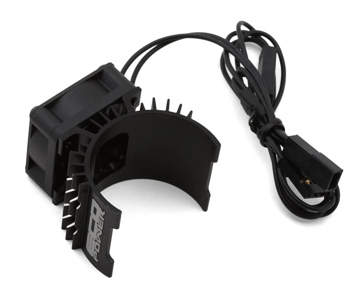 ECP-7002 EcoPower 540-550 Motor Aluminum Heat Sink (Black) w/25mm Cooling Fan