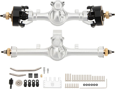 MEUS RACING 5mm Isokinetic V2 SCX24 Axles with 3-Section CVD for Axial 1/24 SCX24 RC Crawler (Silver)
