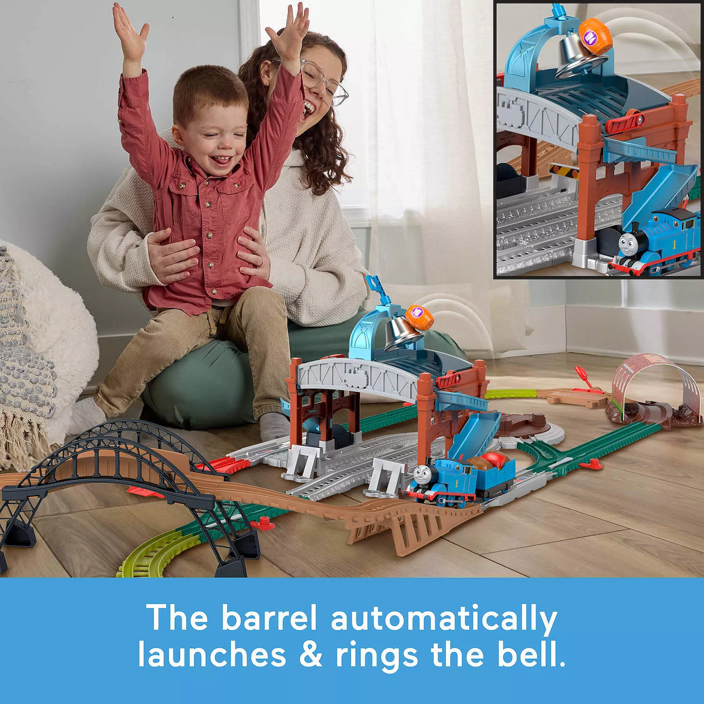 JDF26 Thomas & Friends Load & Launch Barrel Delivery Set By Fisher-Price & Classic Motorized Toy Train