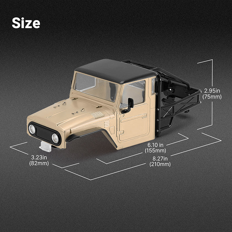IR40-YE INJORA IR40 Half Truck Body for 1/18 TRX4M Defender Bronco (Sandy Taupe)