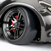 8378 1.9" Black Chrome Split-Spoke Wheels & Drift Tires (4)