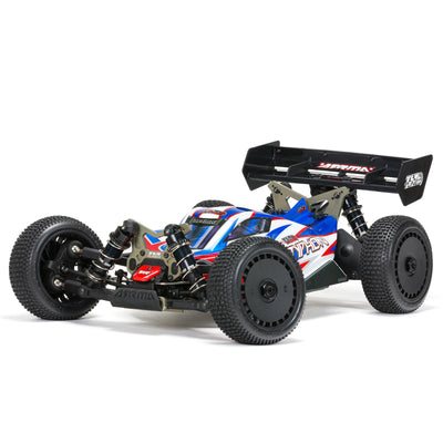 ARA8406 Arrma 1/8 TLR Tuned TYPHON 6S 4X4 BLX Buggy RTR, Red/Blue