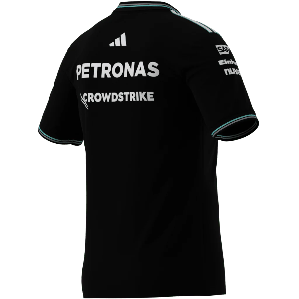 JY2607-XS Mercedes Petronas Formula 1 2025 Men's Team Driver Authentic Jersey - Black